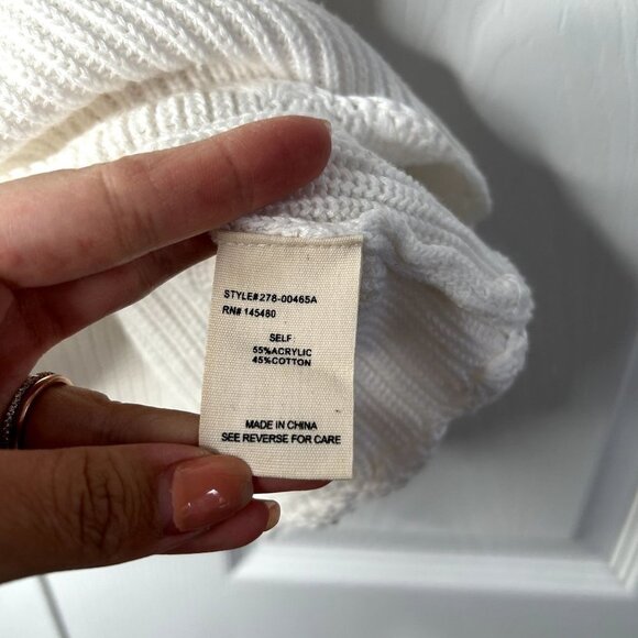 Anthropologie Moth Newport White Scalloped Knit Tank Top Women's Size Medium M - Picture 5 of 6